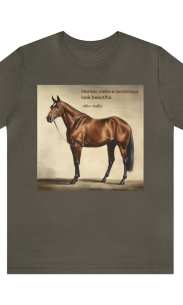 Alice Walker Quote With a Thoroughbred Horse in Landscape T-Shirt
