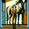 Mid-Century Modern Stable Genius Horse T-Shirt