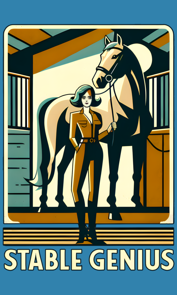 Mid-Century Modern Stable Genius Horse T-Shirt