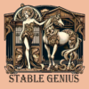 Art Nouveau Stable Genius Horse T-Shirt
