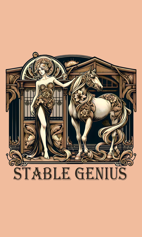 Art Nouveau Stable Genius Horse T-Shirt