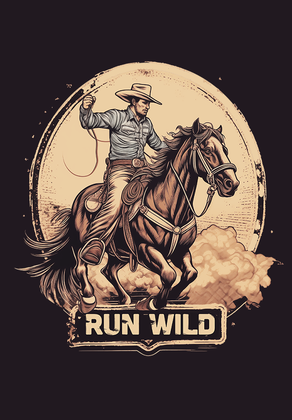 Run Wild Detail Western Shirt Design