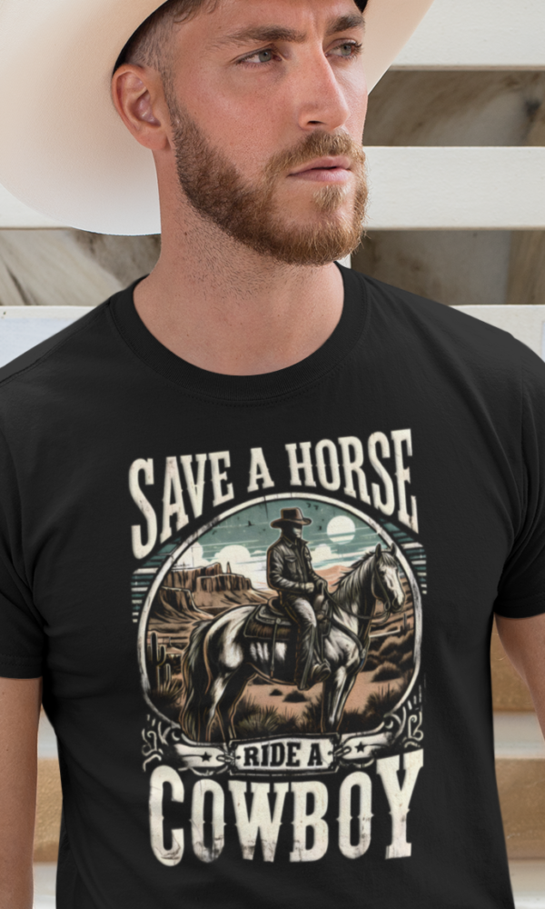 Save a Horse, Ride a Cowboy Shirt - Horse Lover Cowgirl Shirt Yeeehaw!